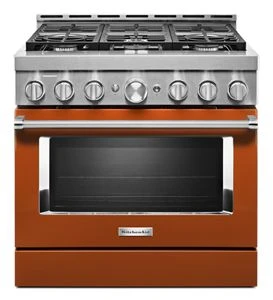 KitchenAid® 36'' Smart Commercial-Style Gas Range with 6 Burners KFGC506JSC