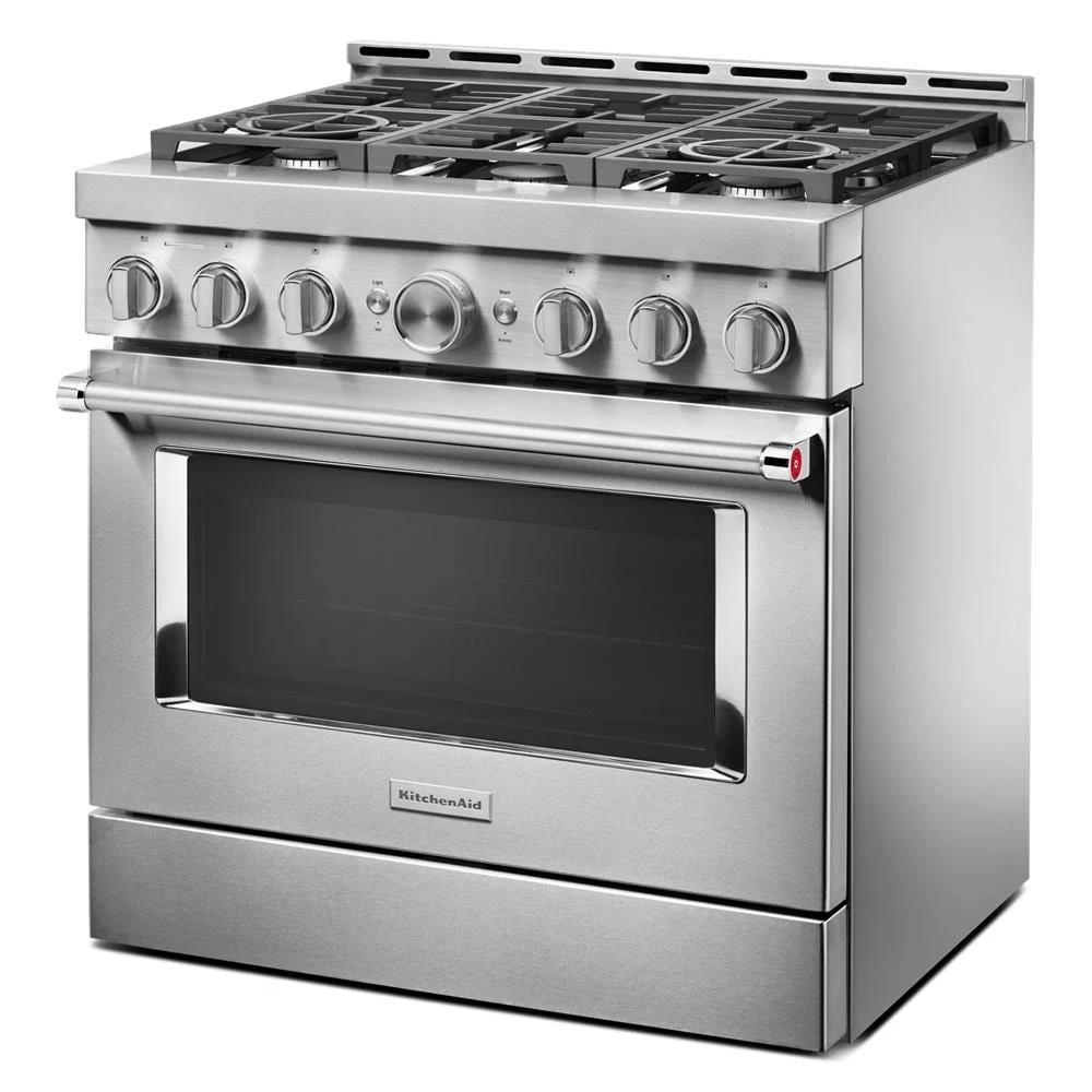 36'' Smart Commercial-Style Gas Range with 6 Burners KFGC506JSS