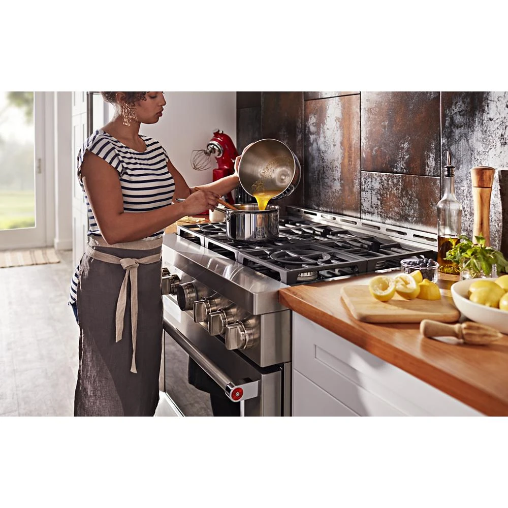 36'' Smart Commercial-Style Gas Range with 6 Burners KFGC506JSS