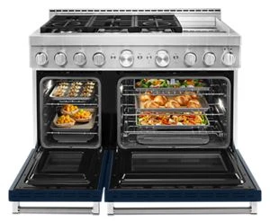 KitchenAid® 48'' Smart Commercial-Style Gas Range with Griddle KFGC558JIB