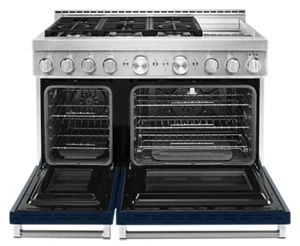 KitchenAid® 48'' Smart Commercial-Style Gas Range with Griddle KFGC558JIB