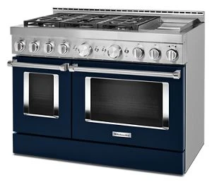 KitchenAid® 48'' Smart Commercial-Style Gas Range with Griddle KFGC558JIB