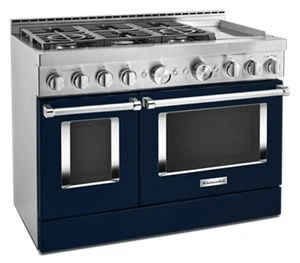 KitchenAid® 48'' Smart Commercial-Style Gas Range with Griddle KFGC558JIB