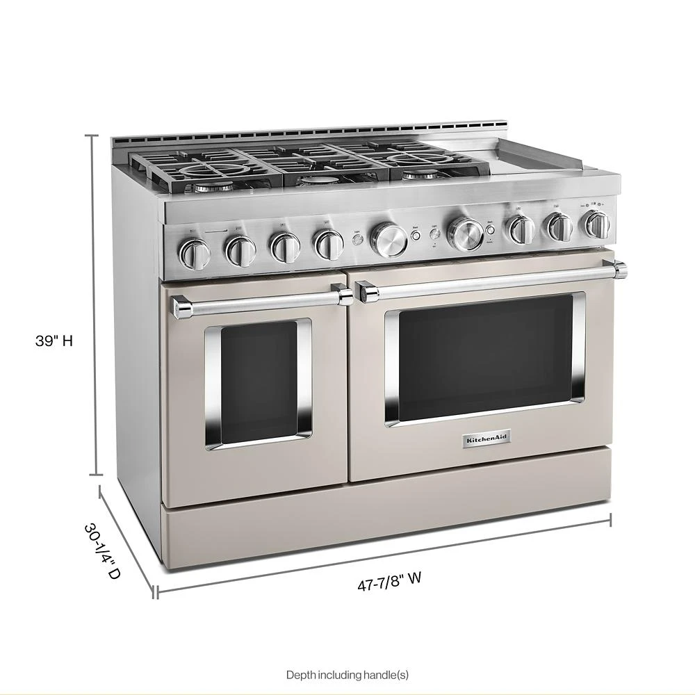 48'' Smart Commercial-Style Gas Range with Griddle KFGC558JMH