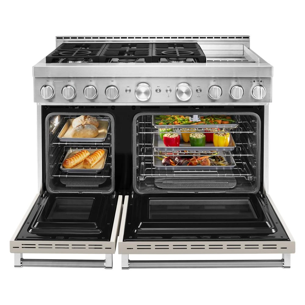 48'' Smart Commercial-Style Gas Range with Griddle KFGC558JMH