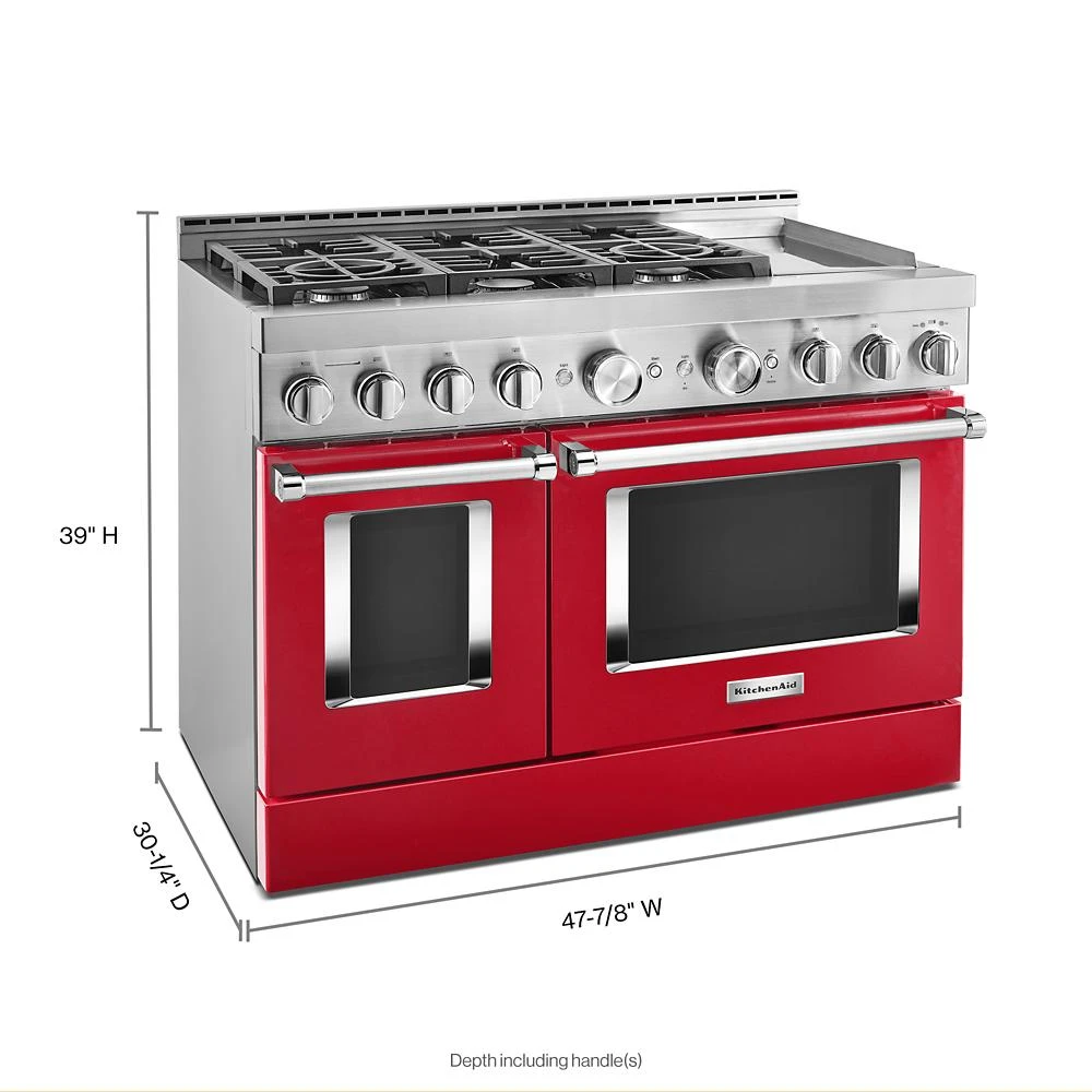 48'' Smart Commercial-Style Gas Range with Griddle KFGC558JPA