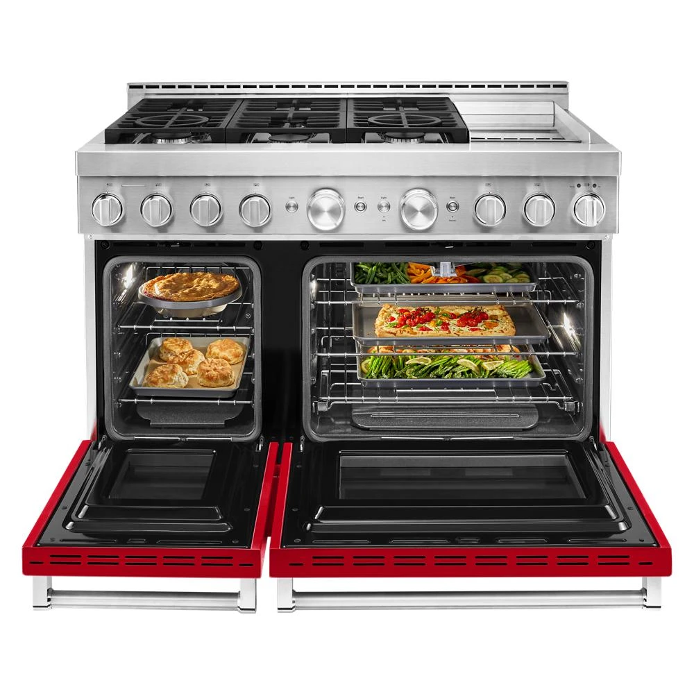 48'' Smart Commercial-Style Gas Range with Griddle KFGC558JPA