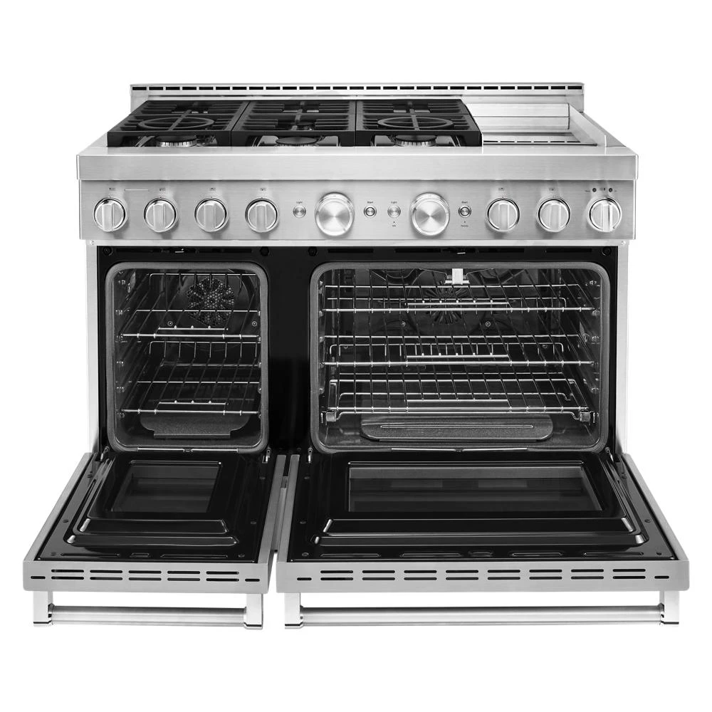 48'' Smart Commercial-Style Gas Range with Griddle KFGC558JSS