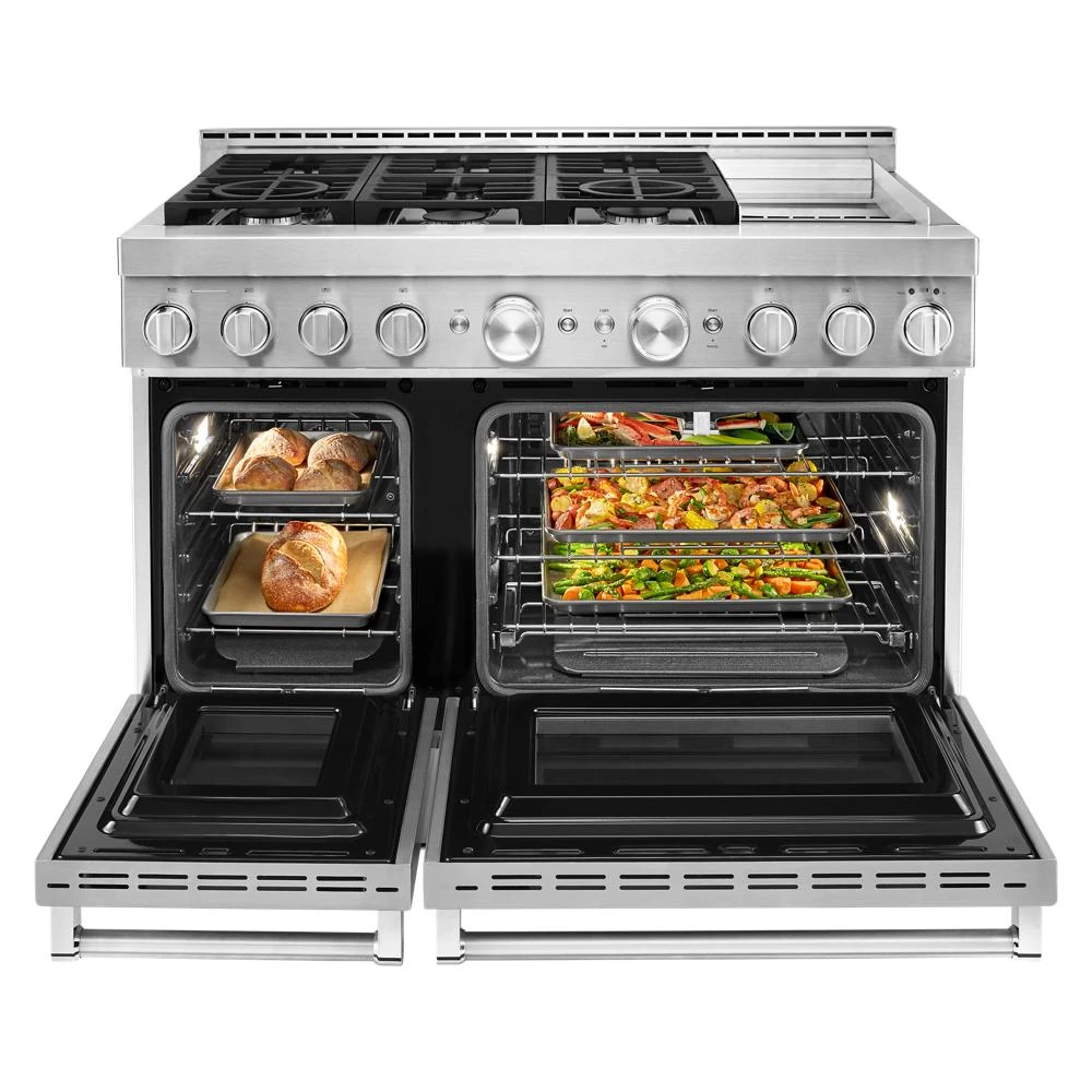 48'' Smart Commercial-Style Gas Range with Griddle KFGC558JSS