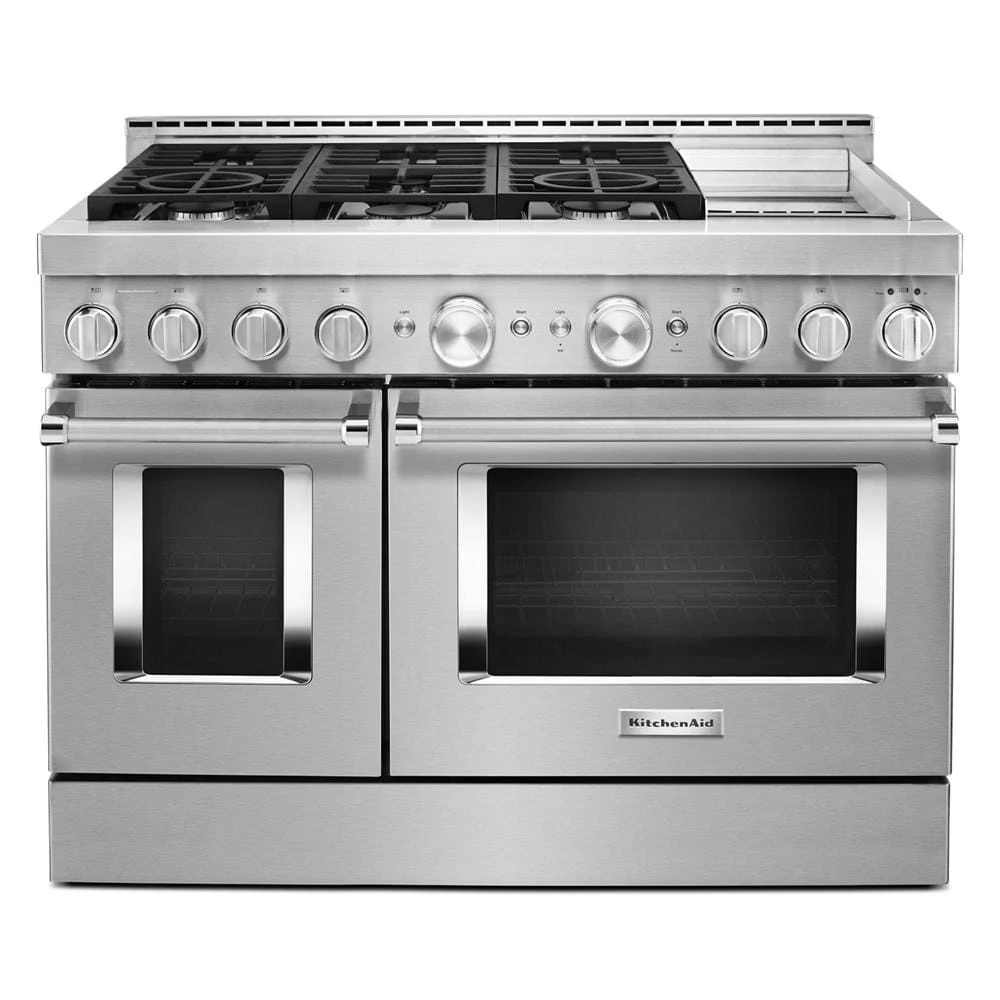48'' Smart Commercial-Style Gas Range with Griddle KFGC558JSS