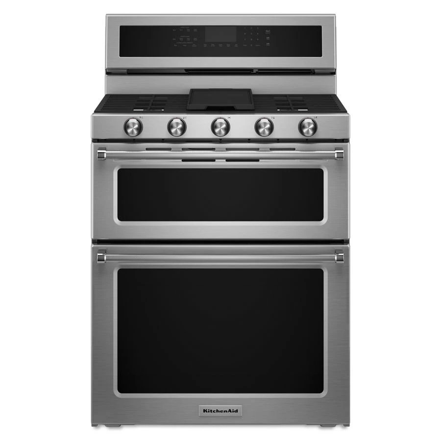 30-inch 5 Burner Gas Double Oven Convection Range KFGD500ESS
