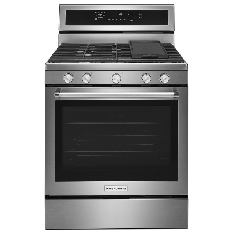 KitchenAid 30" 5-Burner Gas Convection Range Stainless Steel KFGG500ESS Picture 1