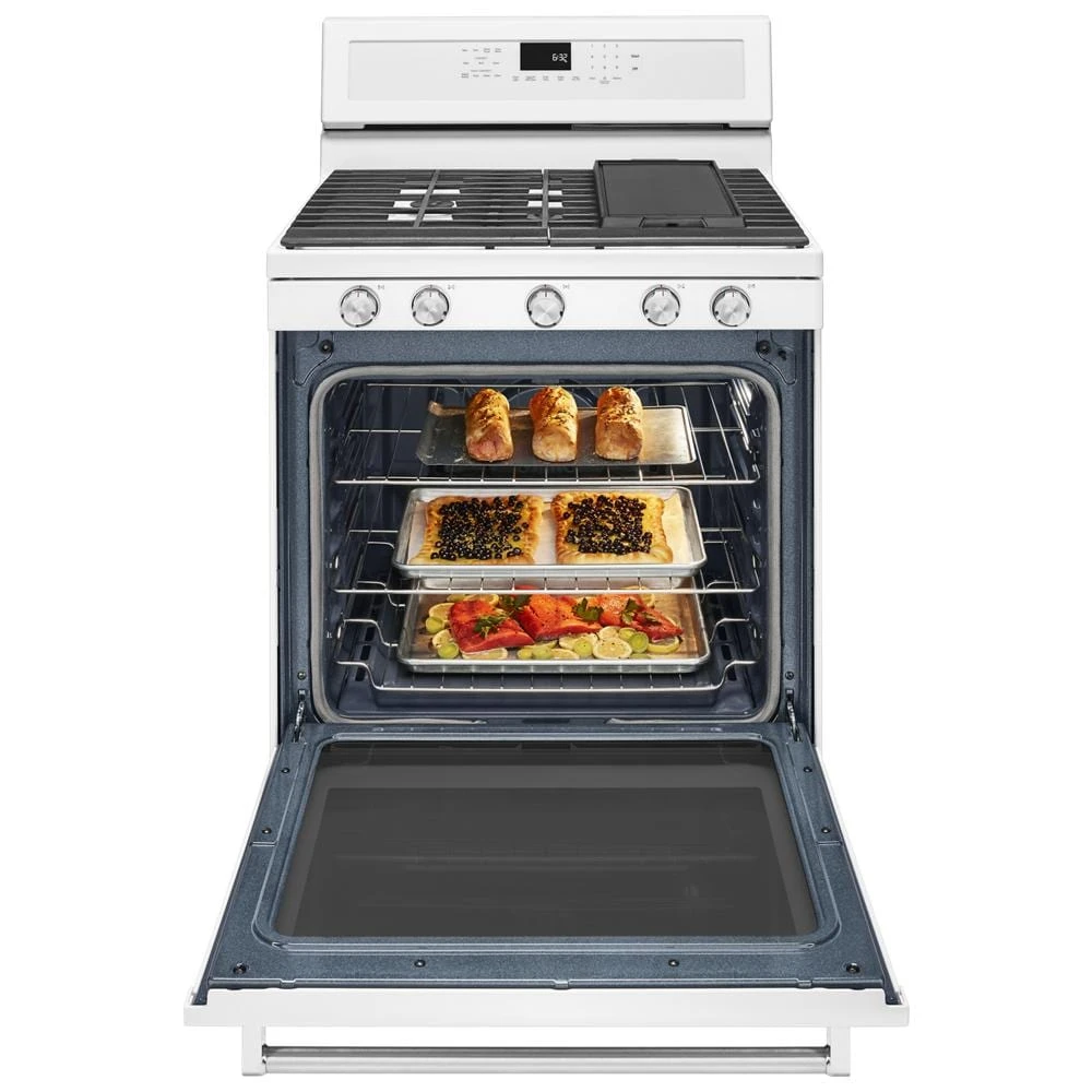 30-Inch 5-Burner Gas Convection Range KFGG500EWH, product image 6 of 15