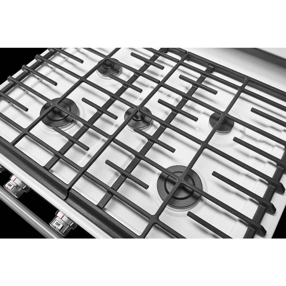 30-Inch 5-Burner Gas Convection Range KFGG500EWH, product image 11 of 15