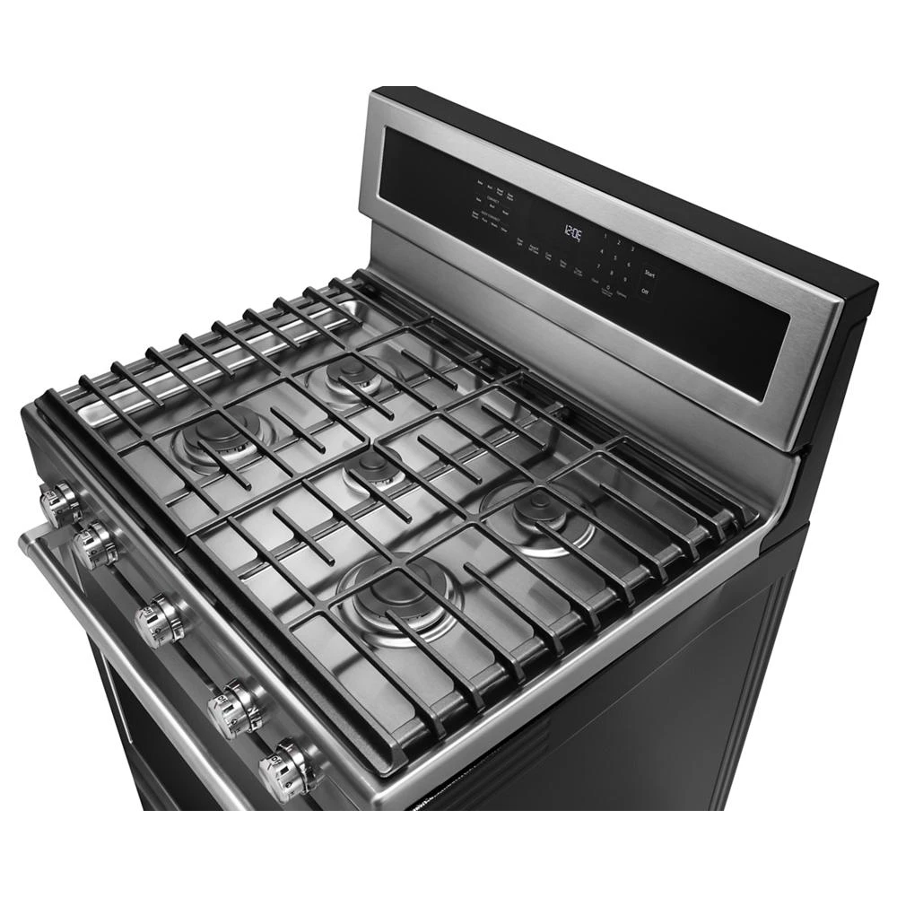 30-Inch 5-Burner Gas Convection Range KFGG500EWH, product image 14 of 15