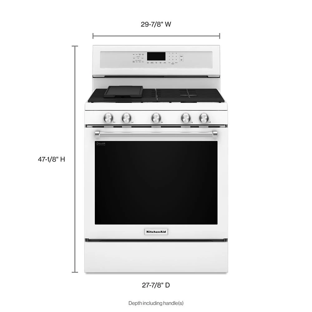 30-Inch 5-Burner Gas Convection Range KFGG500EWH, product image 15 of 15