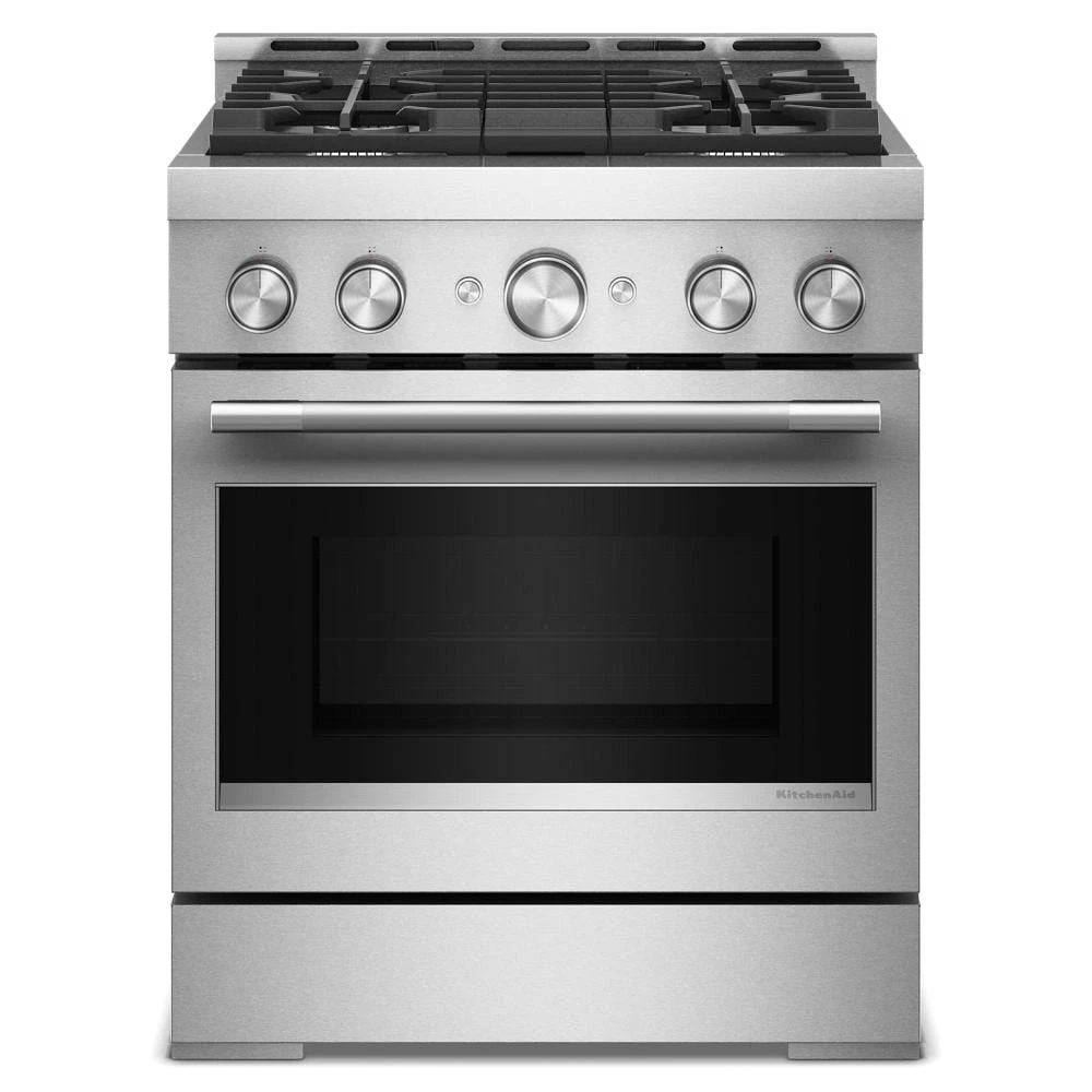 KitchenAid® 30-Inch 4 Burner Commercial-Style Gas Range with No Preheat Air Fry Mode view 2