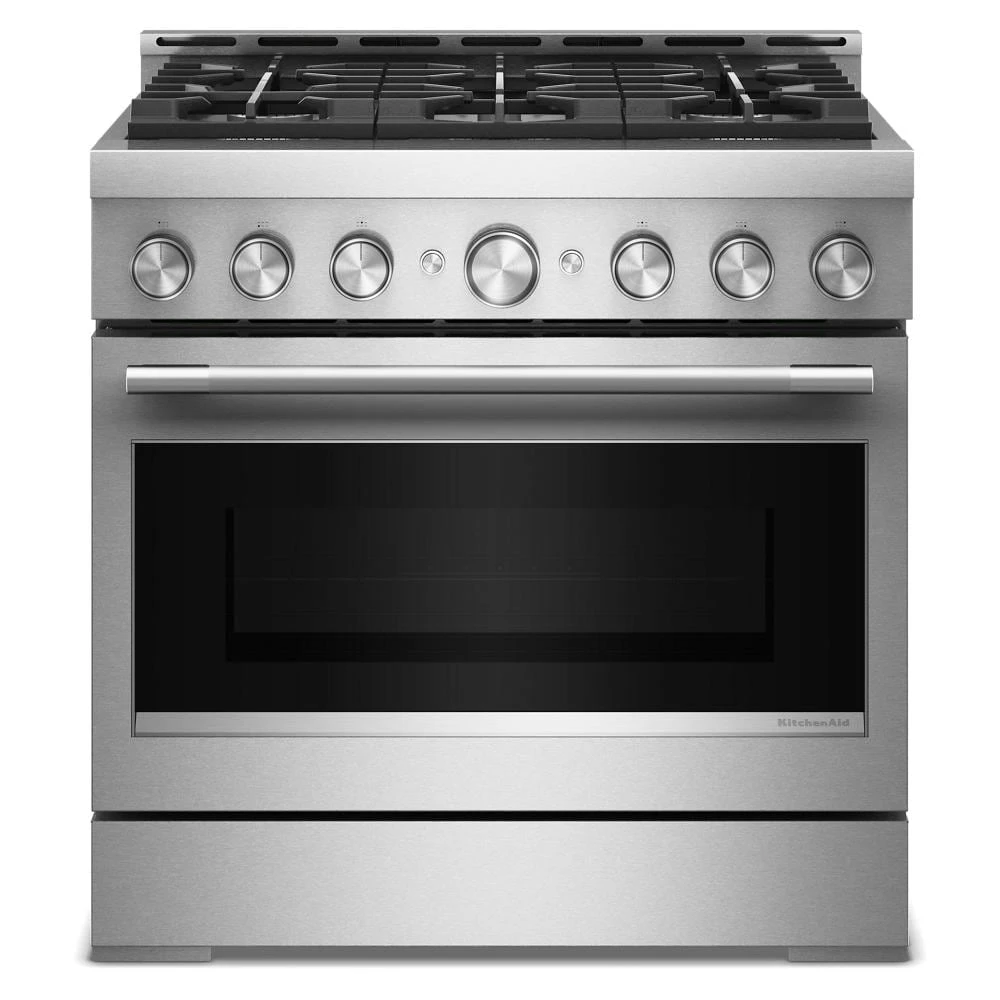 KitchenAid® 36-Inch 6 Burner Commercial-Style Gas Range with No Preheat Air Fry Mode view 3