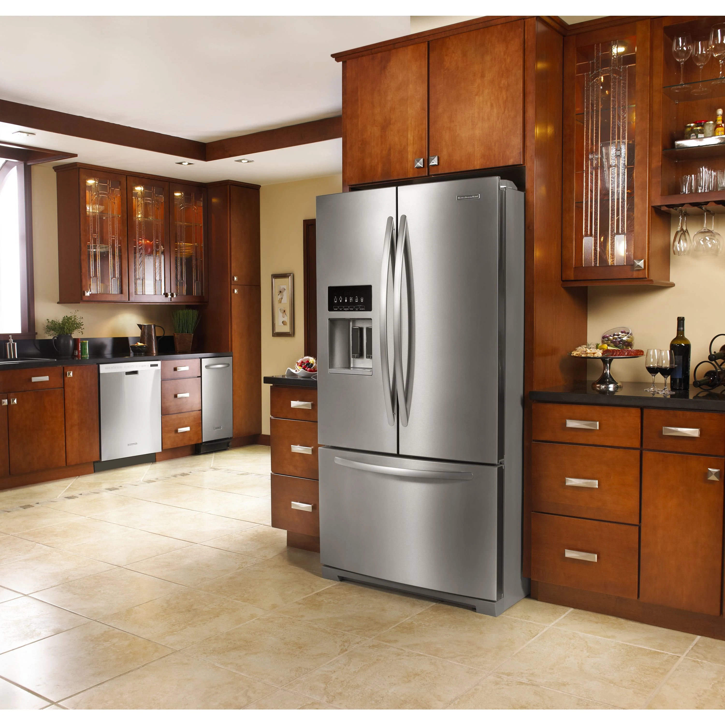 27 Cu. Ft. Platinum Interior, Standard-Depth French Door Refrigerator, Architect® Series II KFIV29PCMS, product image 2 of 2