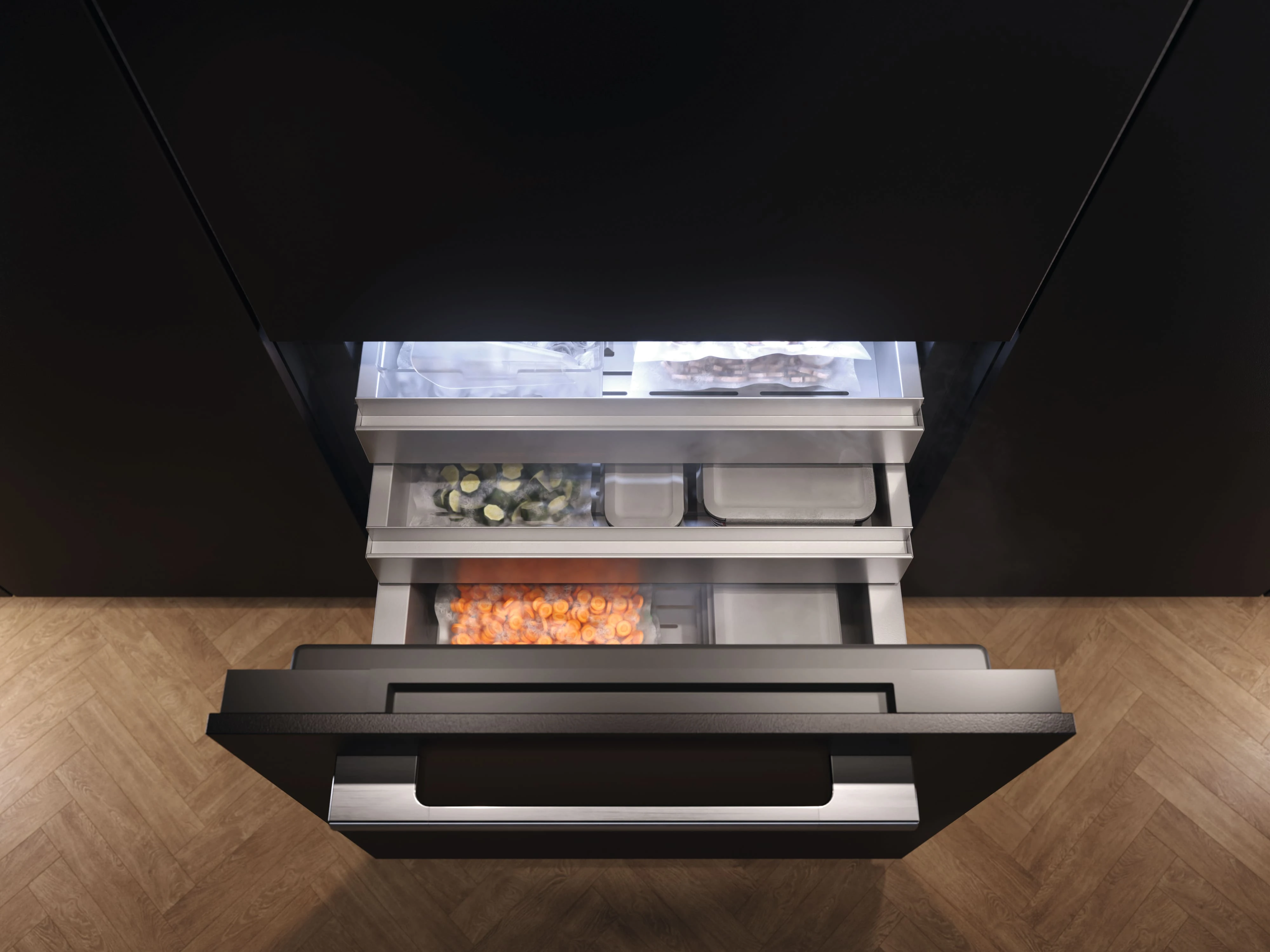30" MasterCool Left Hinged Lower Beltline Bottom Mount Fridge/Freezer KFMC3632L