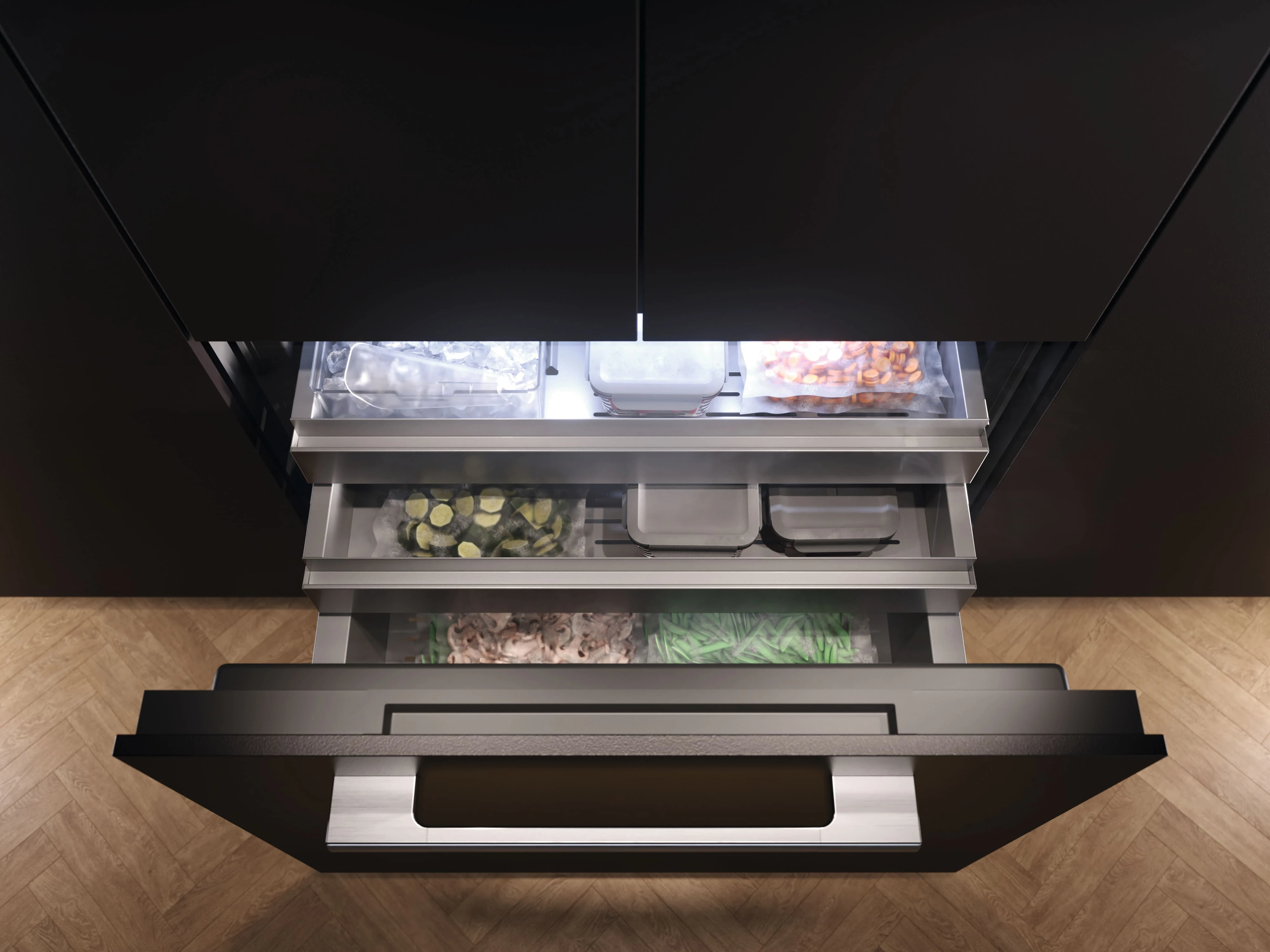 36" MasterCool French Door Lower Beltline Bottom Mount Fridge/Freezer KFMC3642FD