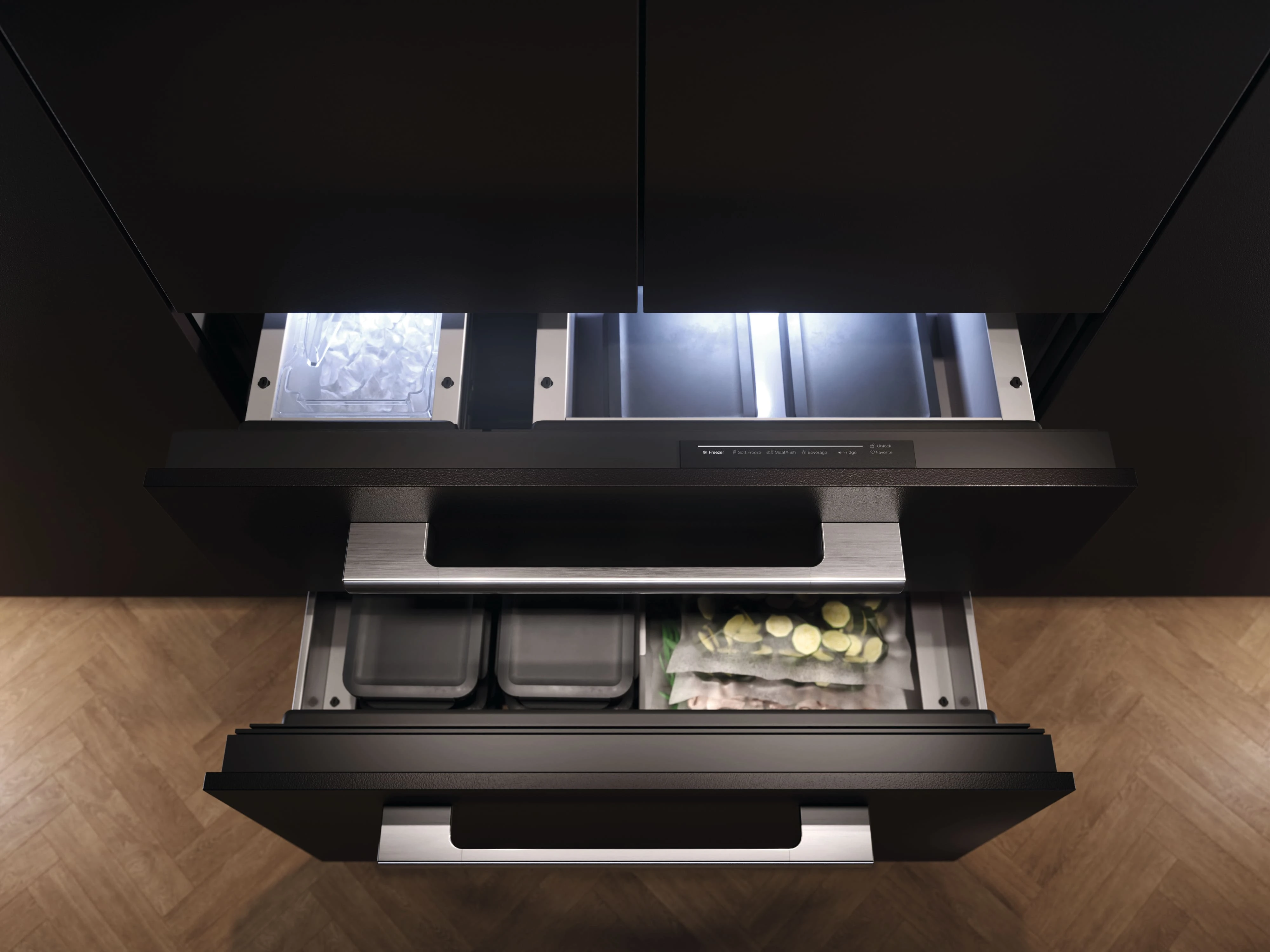 36" MasterCool French Door Higher Beltline Bottom Mount Fridge/Freezer KFMC3846FD