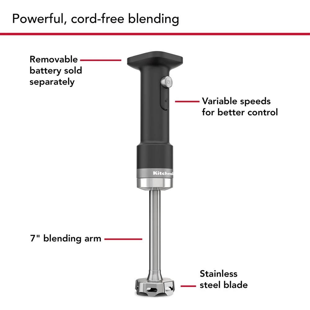 KitchenAid Go® Cordless Hand Blender - battery sold separately KHBRV00BM