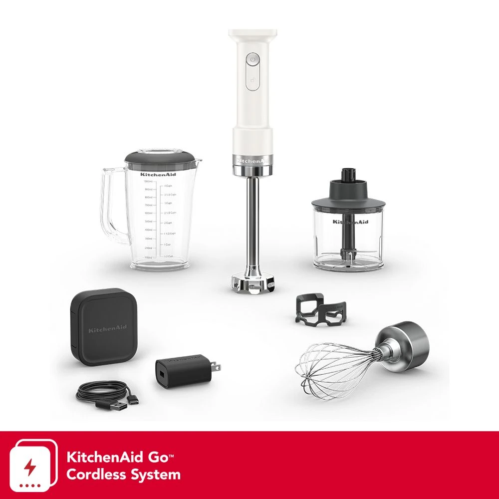 KitchenAid Go® Cordless Hand Blender with Accessories - battery included KHBRV75PL