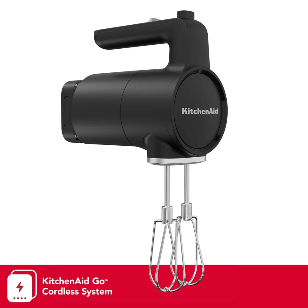 Cordless 7-speed hand mixer with battery lets you stir, mix and whip, wherever. KHMR762BM