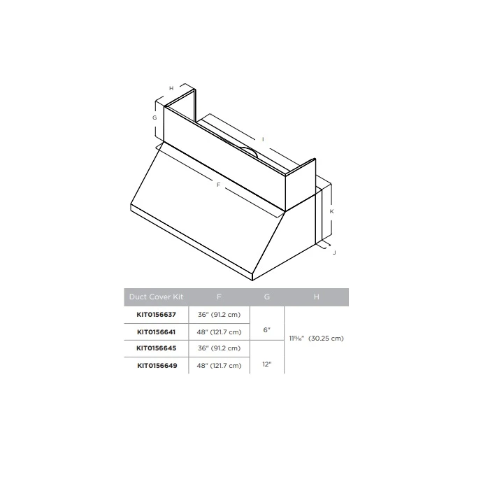 DUCT COVER 6” Tall x 36" Wide KIT0156637