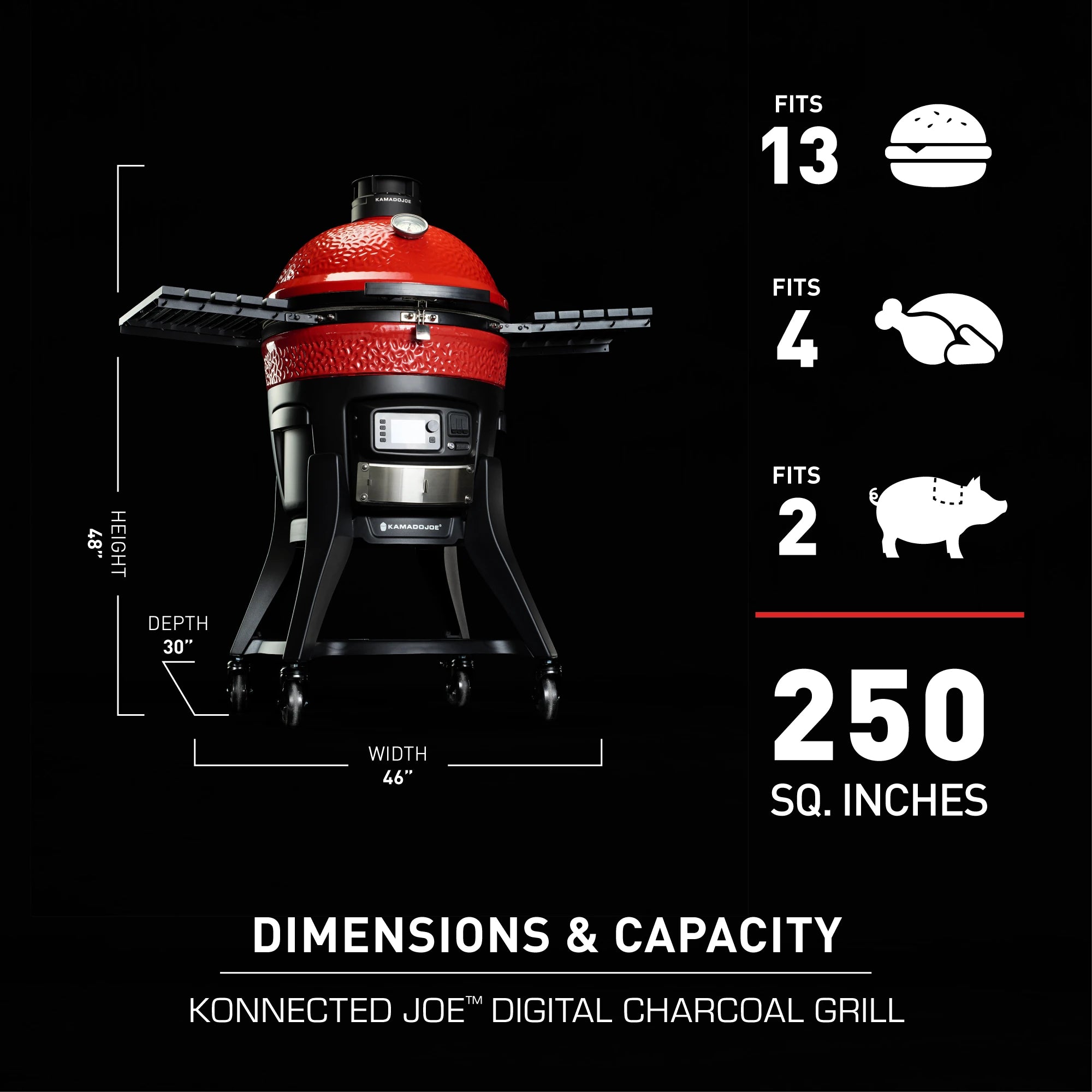Konnected Joe™ Digital Charcoal Grill and Smoker KJ15041123