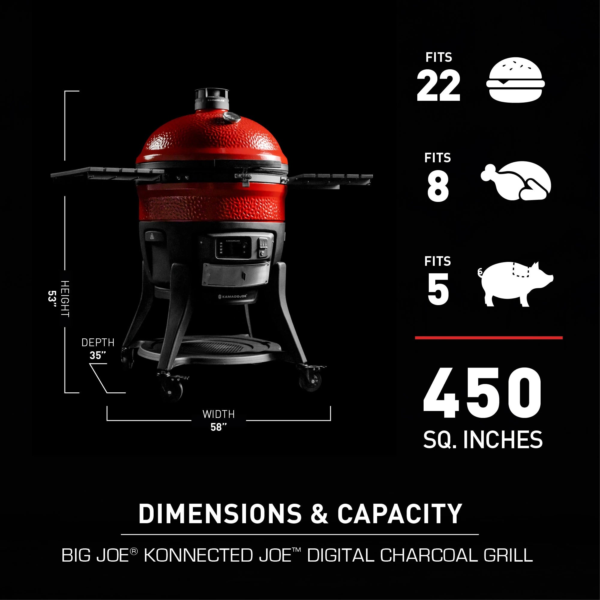 Big Joe® Konnected Joe™ Digital Charcoal Grill and Smoker KJ15042425