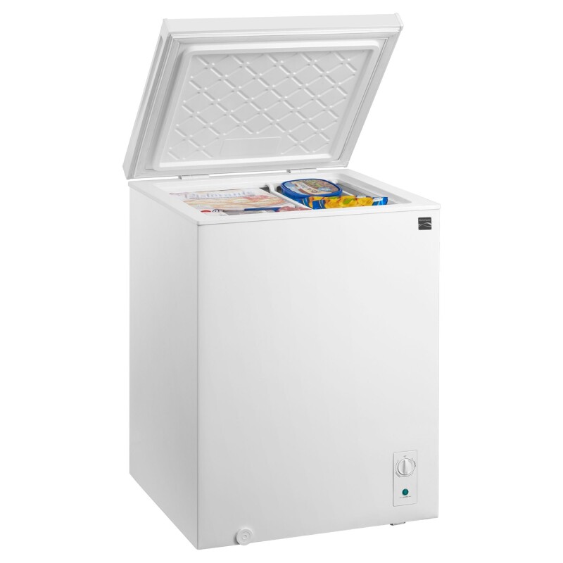 Kenmore 5 Cu. Ft. (143L) Convertible Chest Freezer/Refrigerator | Garage-Ready Manual Defrost | Balanced Hinge Stay-Open Lid | External Control Dial | White | For Basement Garage Shed Cottage White KKCF05W Picture 1