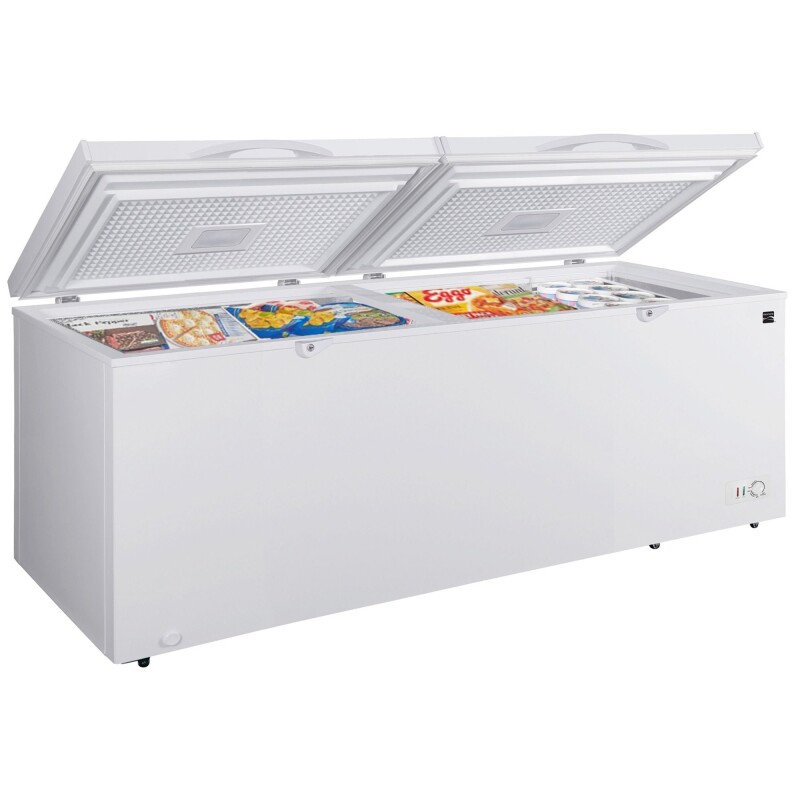 Kenmore 21 Cu. Ft. (600L) Convertible Chest Freezer/Refrigerator | Garage-Ready Deep Freeze | Dual Lids With Safety Locks | Manual Defrost | Easy-Rolling Wheels | White | Hunting Cabin Garage Cottage White KKCF21W Picture 1