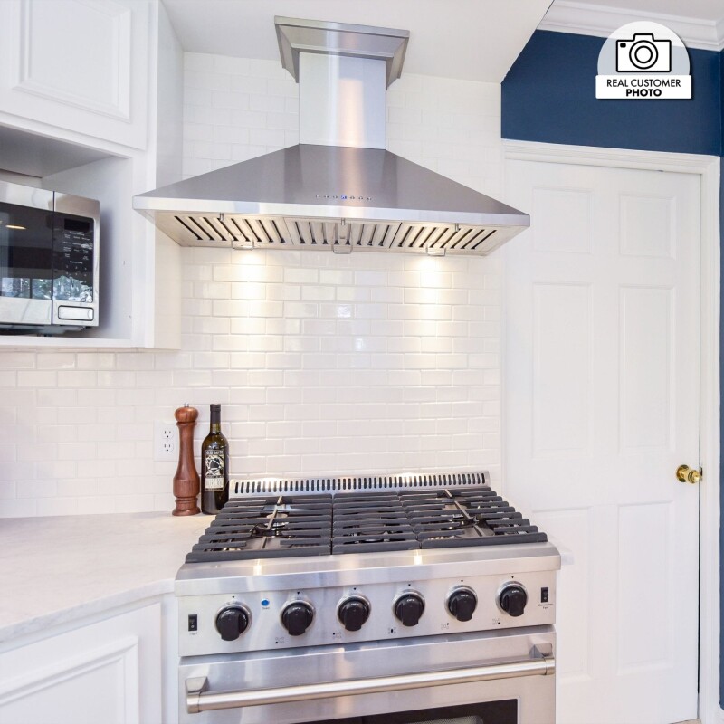30 In. Convertible Vent Wall Mount Range Hood In Stainless Steel With Crown Molding KL2CRN30