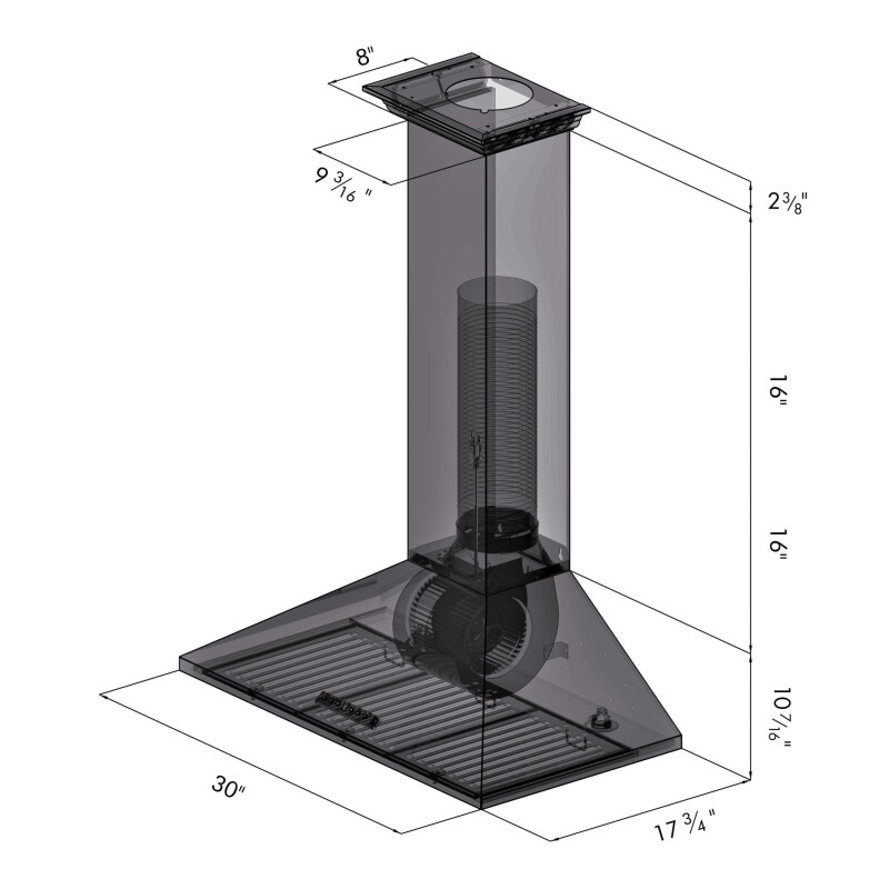 30 In. Convertible Vent Wall Mount Range Hood In Stainless Steel With Crown Molding KL2CRN30
