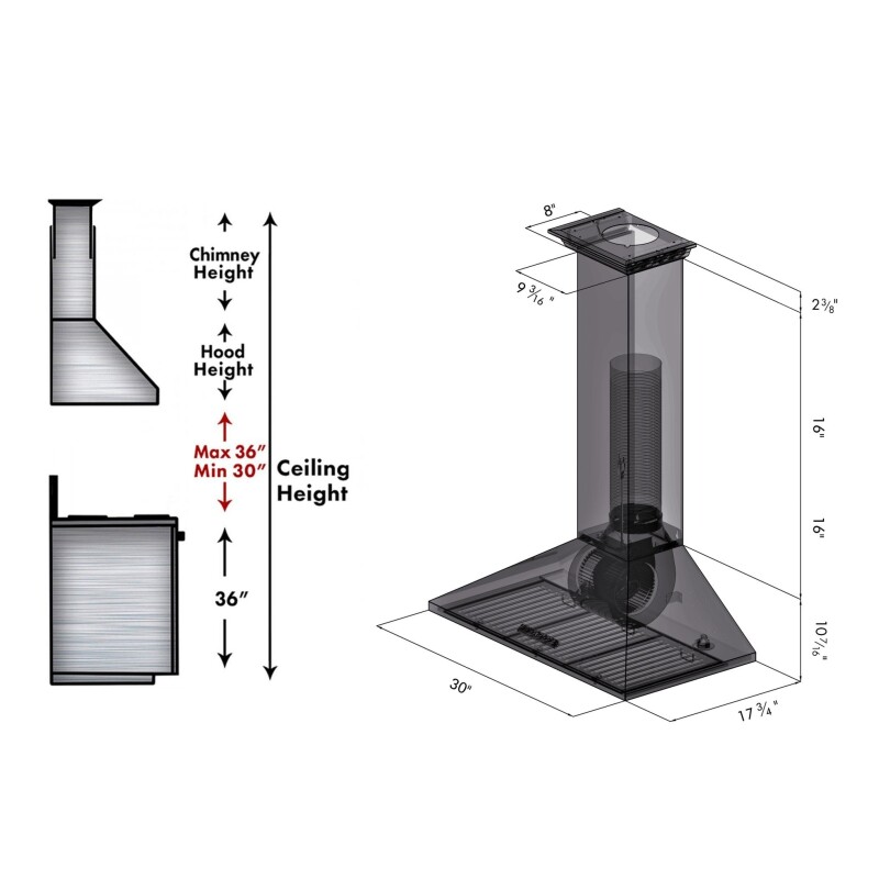 30 In. Convertible Vent Wall Mount Range Hood In Stainless Steel With Crown Molding KL2CRN30
