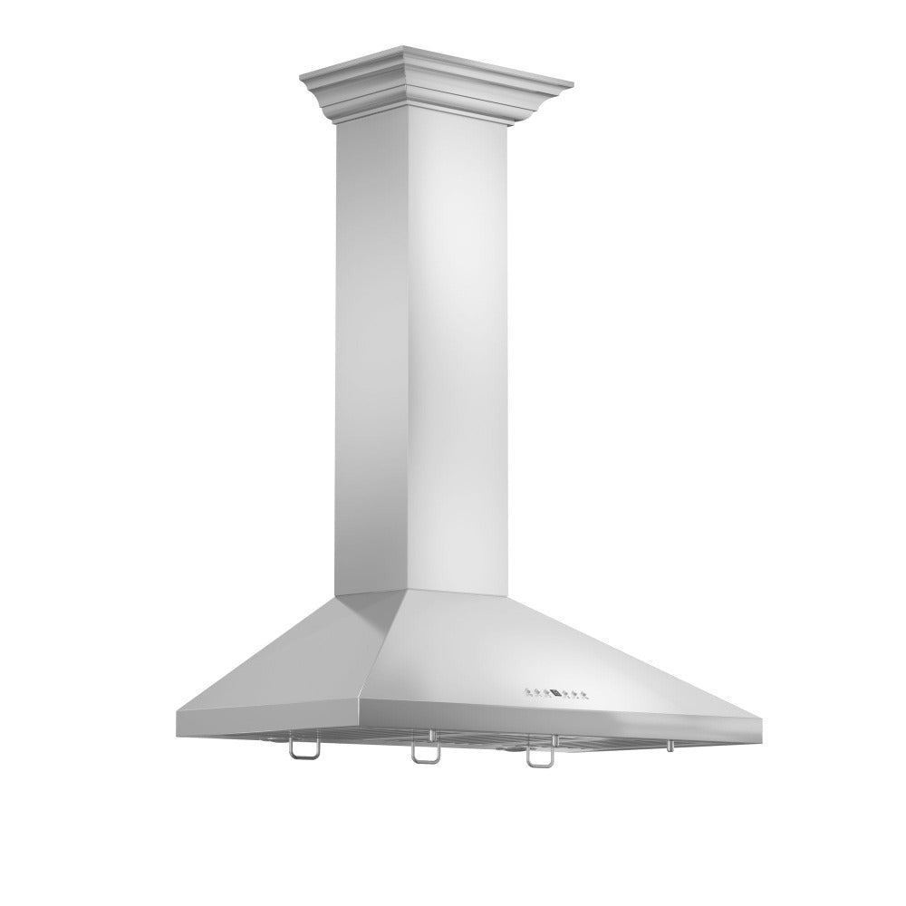 36" Convertible Vent Wall Mount Range Hood with Crown Molding KL2CRN36