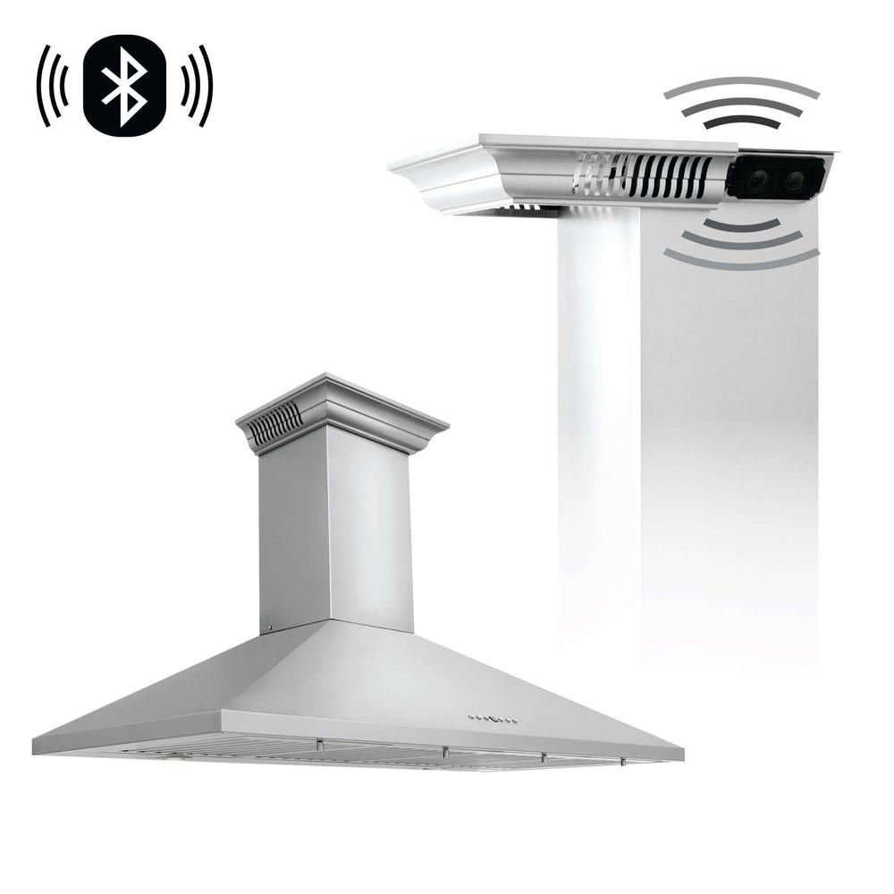 30 In. Crownsound™ Ducted Vent Wall Mount Range Hood In Stainless Steel With Built-in Bluetooth Speakers KL2CRNBT30