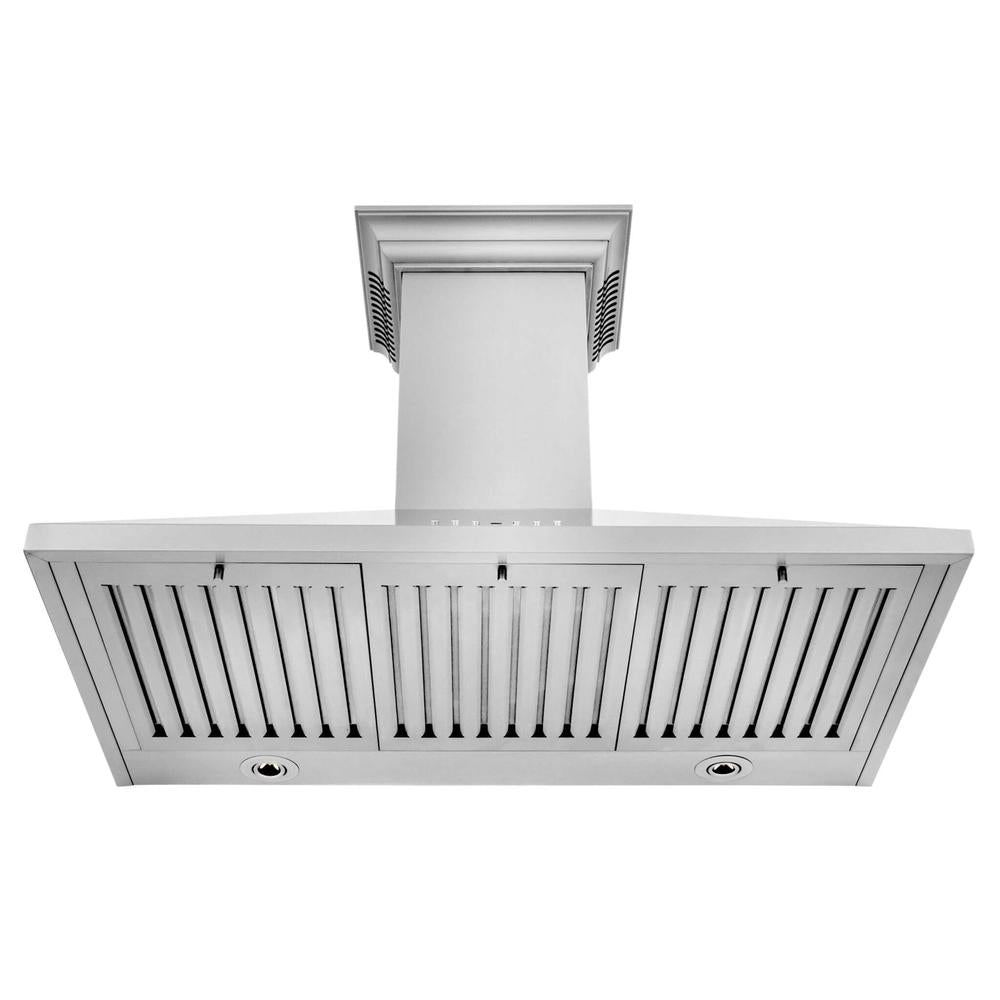 42 In. Crownsound™ Ducted Vent Wall Mount Range Hood In Stainless Steel With Built-in Bluetooth Speakers KL2CRNBT42
