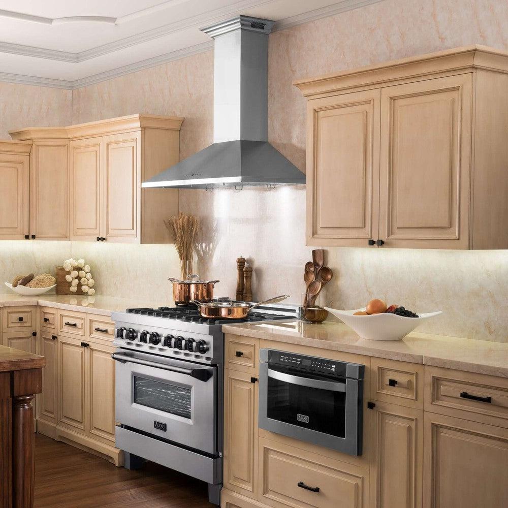 42 In. Crownsound™ Ducted Vent Wall Mount Range Hood In Stainless Steel With Built-in Bluetooth Speakers KL2CRNBT42