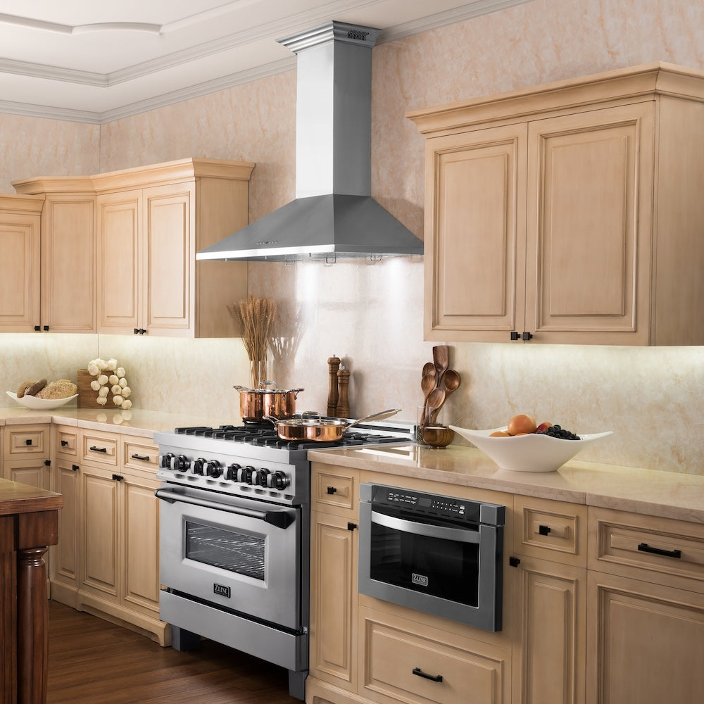 48 In. Crownsound™ Ducted Vent Wall Mount Range Hood In Stainless Steel With Built-in Bluetooth Speakers KL2CRNBT48