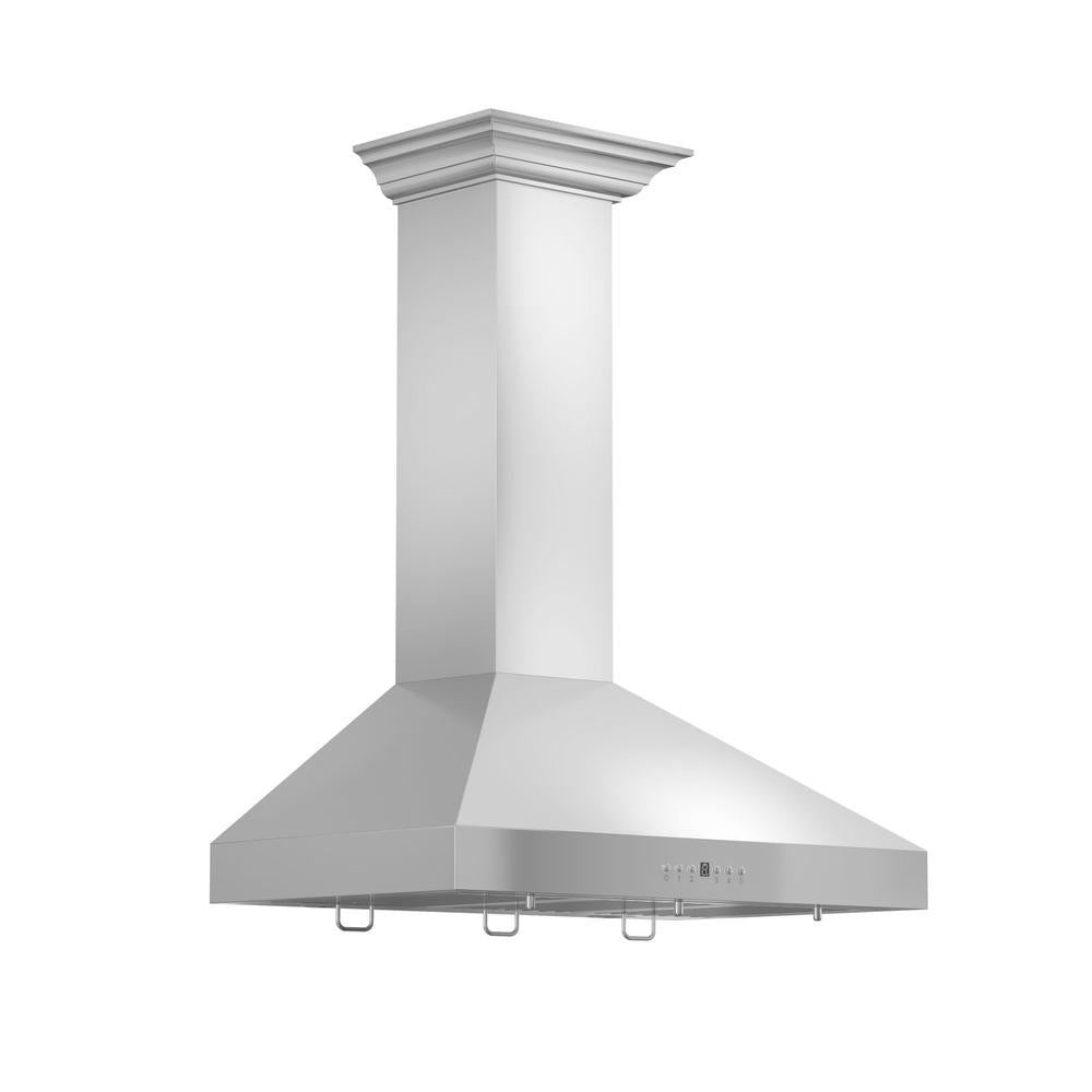 30 In. Convertible Vent Wall Mount Range Hood In Stainless Steel With Crown Molding KL3CRN30