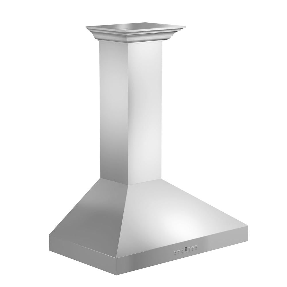 30 In. Convertible Vent Wall Mount Range Hood In Stainless Steel With Crown Molding KL3CRN30