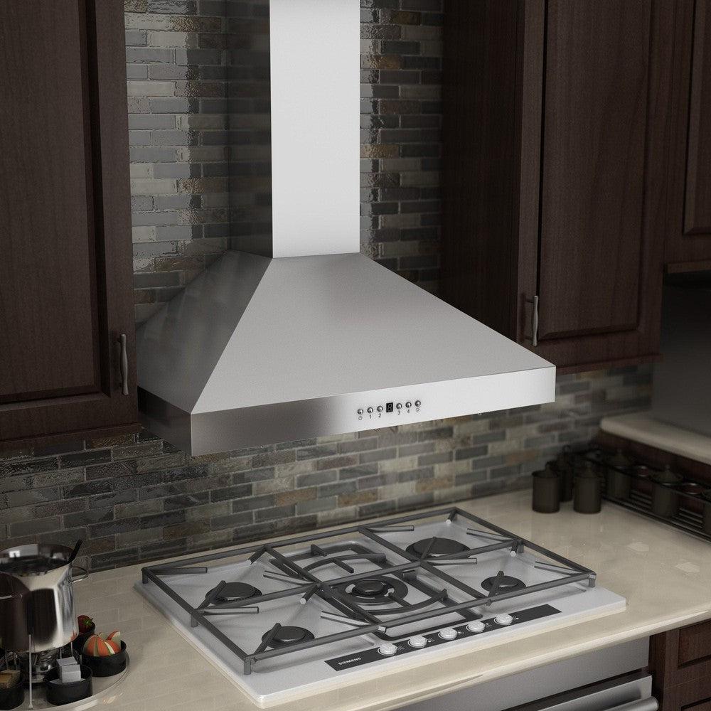 42 In. Convertible Vent Wall Mount Range Hood In Stainless Steel With Crown Molding KL3CRN42