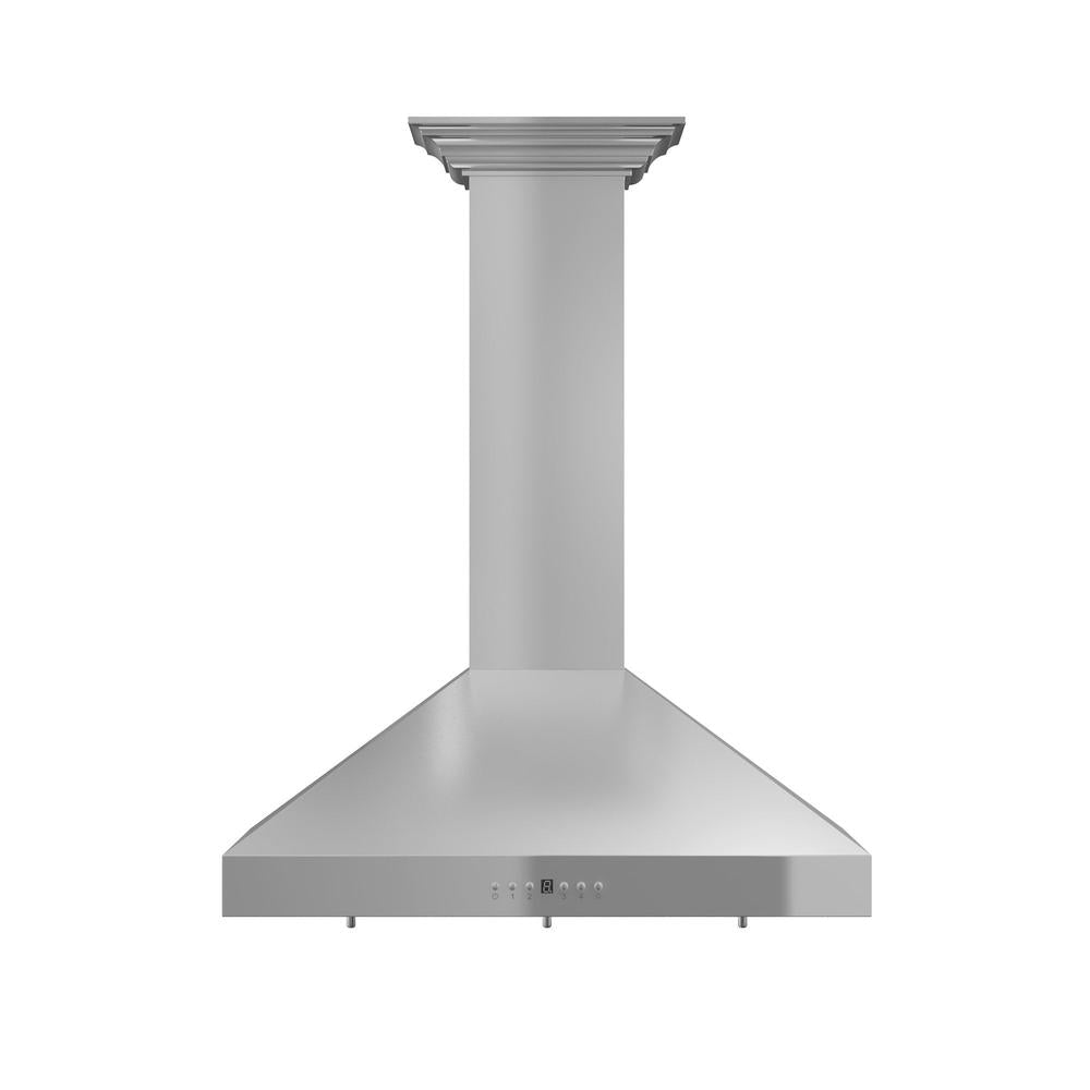 48 In. Convertible Vent Wall Mount Range Hood In Stainless Steel With Crown Molding KL3CRN48
