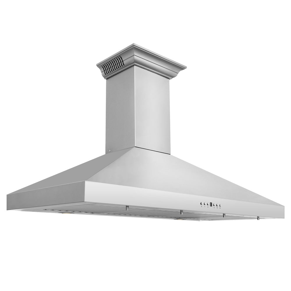 48 In. Crownsound™ Ducted Vent Wall Mount Range Hood In Stainless Steel With Built-in Bluetooth Speakers KL3CRNBT48