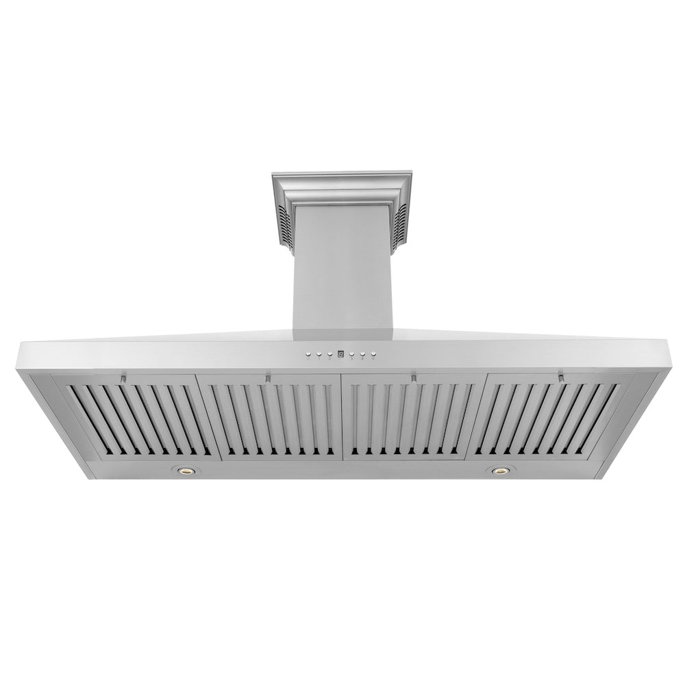 48 In. Crownsound™ Ducted Vent Wall Mount Range Hood In Stainless Steel With Built-in Bluetooth Speakers KL3CRNBT48
