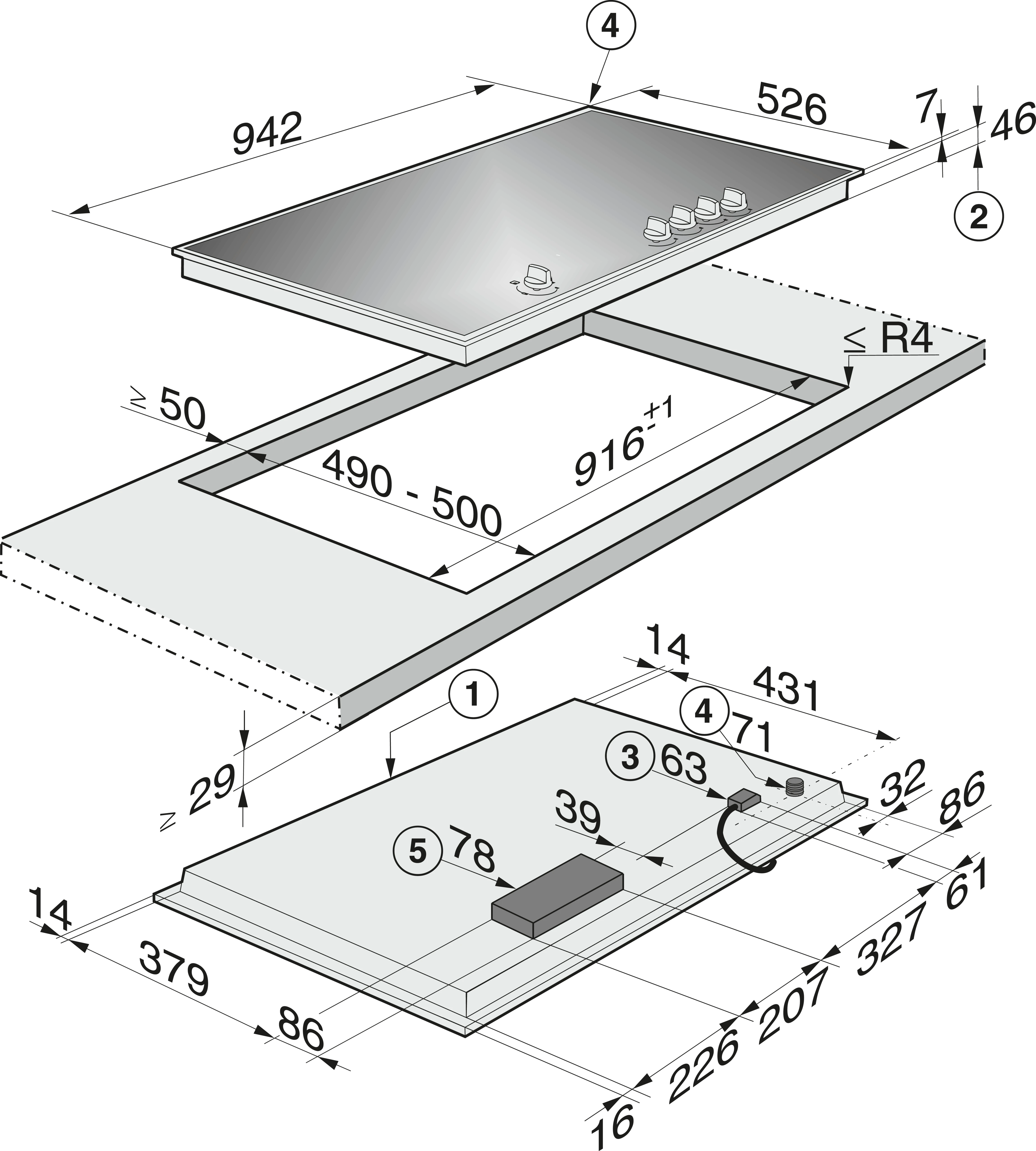 Gas cooktop KM30541G