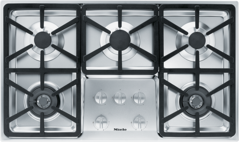 Gas cooktop with 2 dual wok burners for particularly versatile cooking convenience. KM3474G